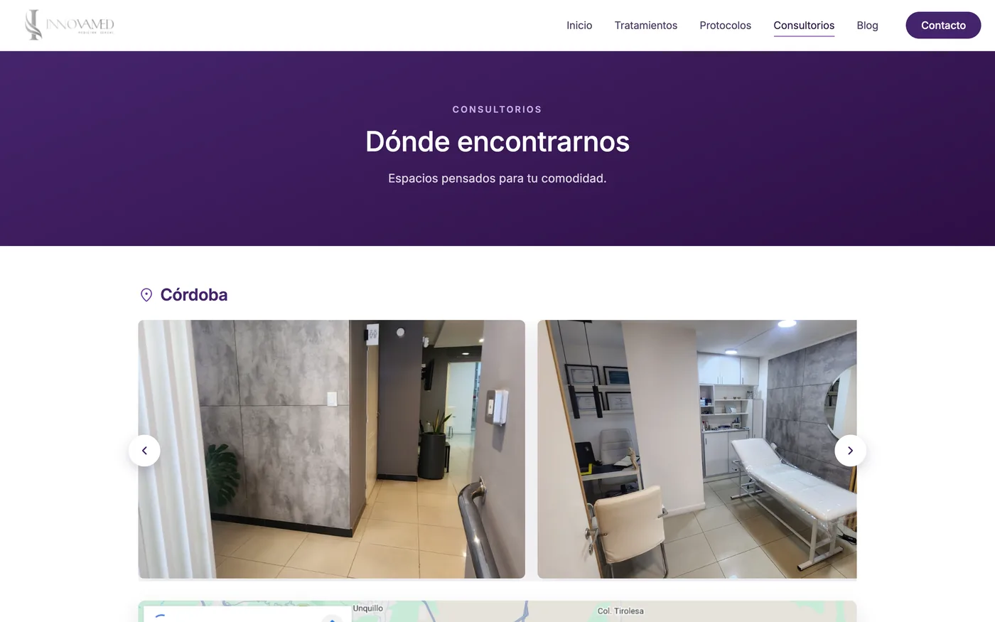Innovamed — LOCATIONS — native scroll-snap carousel with lightbox